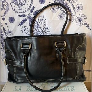 Michael Kors Black Leather Tote Bag